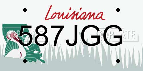 587JGG Louisiana License Plate