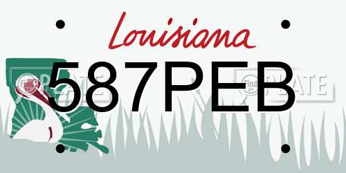587PEB Louisiana License Plate