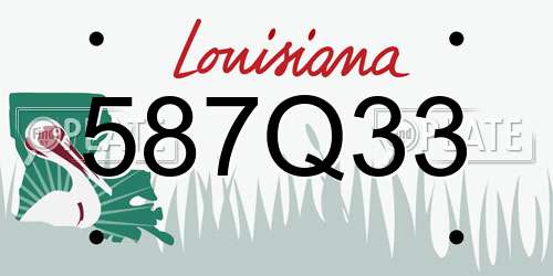 587Q33 Louisiana License Plate