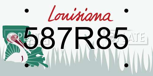 587R85 Louisiana License Plate