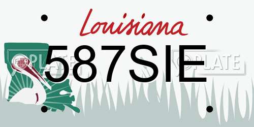 587SIE Louisiana License Plate