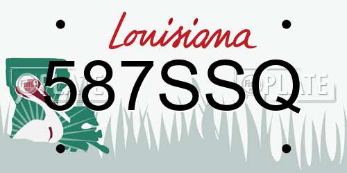 587SSQ Louisiana License Plate