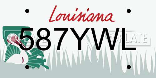 587YWL Louisiana License Plate