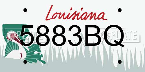 5883BQ Louisiana License Plate