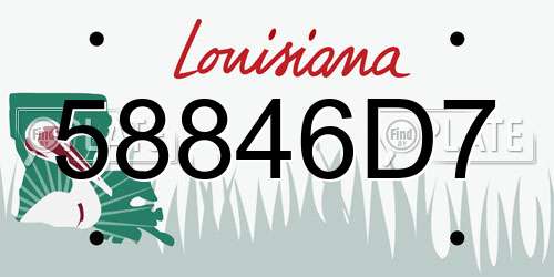 58846D7 Louisiana License Plate