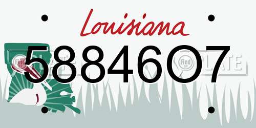 58846O7 Louisiana License Plate