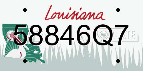 58846Q7 Louisiana License Plate