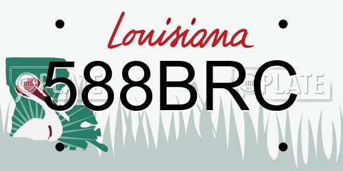 588BRC Louisiana License Plate