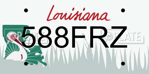 588FRZ Louisiana License Plate