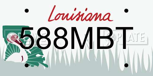 588MBT Louisiana License Plate