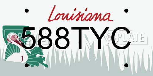 588TYC Louisiana License Plate