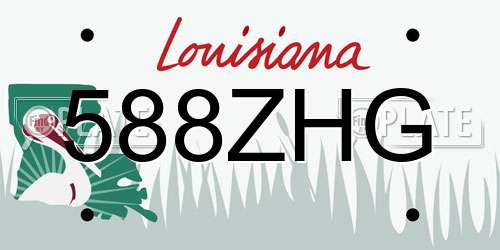 588ZHG Louisiana License Plate