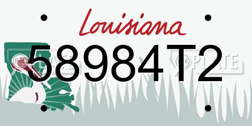 58984T2 Louisiana License Plate