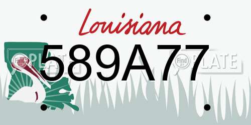 589A77 Louisiana License Plate