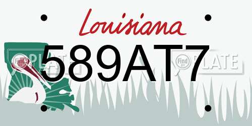 589AT7 Louisiana License Plate
