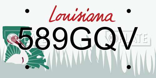 589GQV Louisiana License Plate