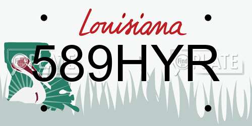 589HYR Louisiana License Plate