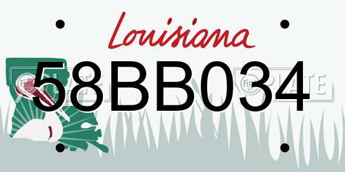 58BB034 Louisiana License Plate