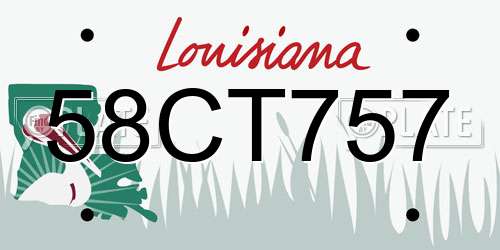 58CT757 Louisiana License Plate