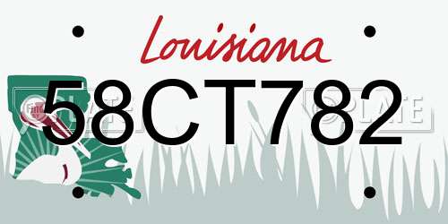 58CT782 Louisiana License Plate