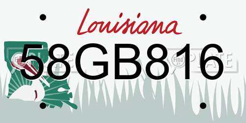 58GB816 Louisiana License Plate