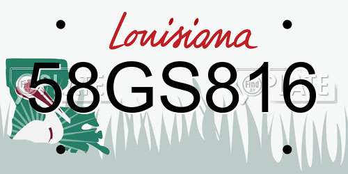 58GS816 Louisiana License Plate