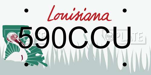 590CCU Louisiana License Plate
