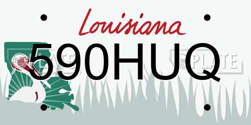 590HUQ Louisiana License Plate