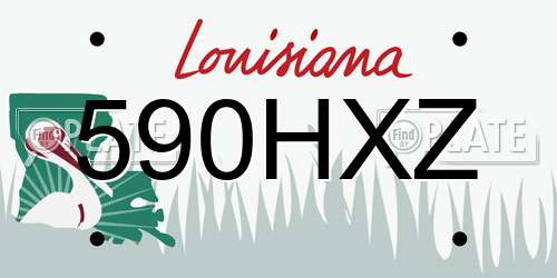 590HXZ Louisiana License Plate