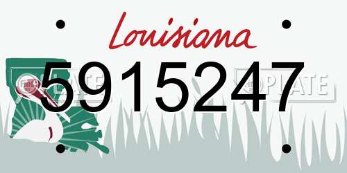 5915247 Louisiana License Plate
