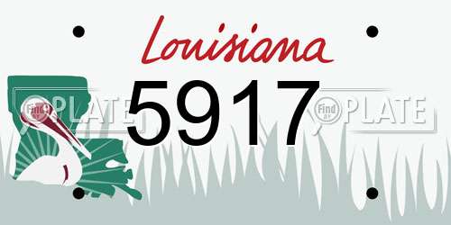 5917 Louisiana License Plate
