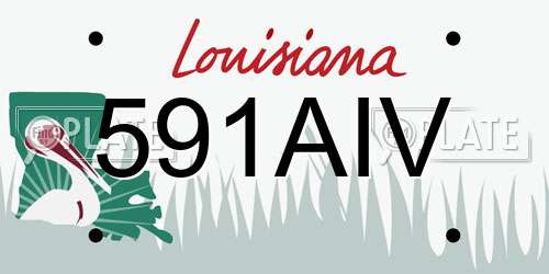 591AIV Louisiana License Plate