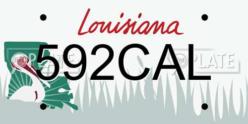 592CAL Louisiana License Plate