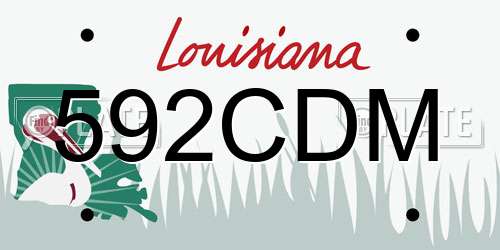 592CDM Louisiana License Plate