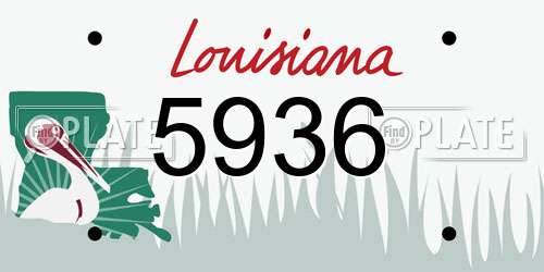 5936 Louisiana License Plate