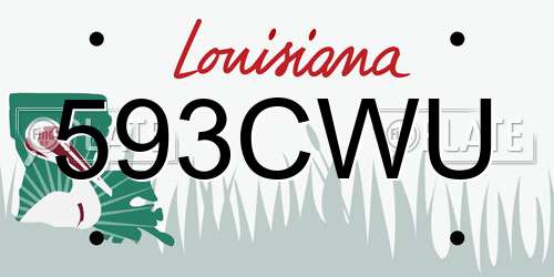 593CWU Louisiana License Plate
