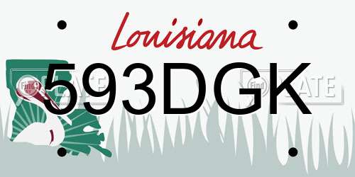 593DGK Louisiana License Plate
