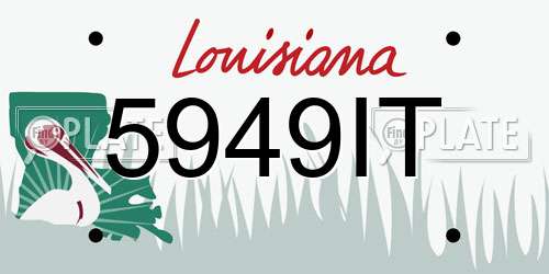 5949IT Louisiana License Plate