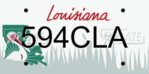 594CLA Louisiana License Plate