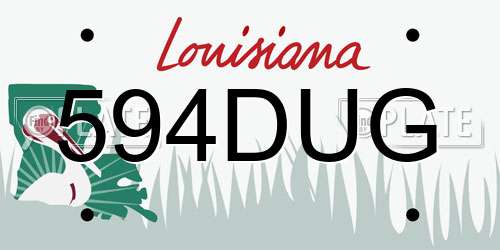 594DUG Louisiana License Plate