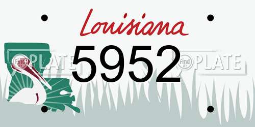 5952 Louisiana License Plate