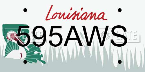 595AWS Louisiana License Plate