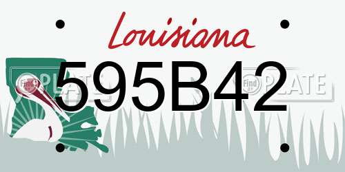 595B42 Louisiana License Plate