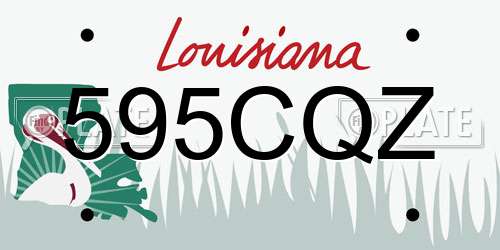 595CQZ Louisiana License Plate
