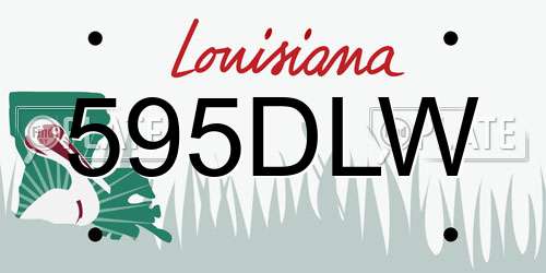 595DLW Louisiana License Plate