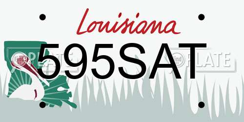 595SAT Louisiana License Plate