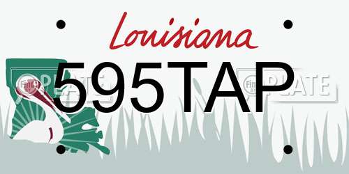 595TAP Louisiana License Plate