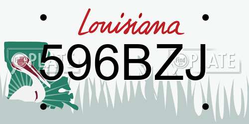 596BZJ Louisiana License Plate