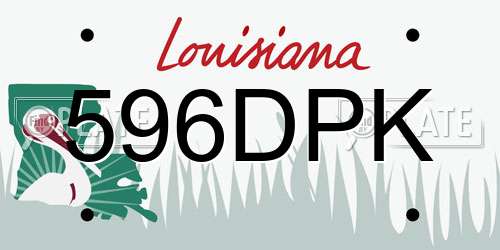 596DPK Louisiana License Plate