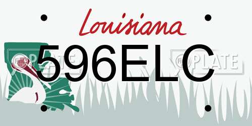 596ELC Louisiana License Plate